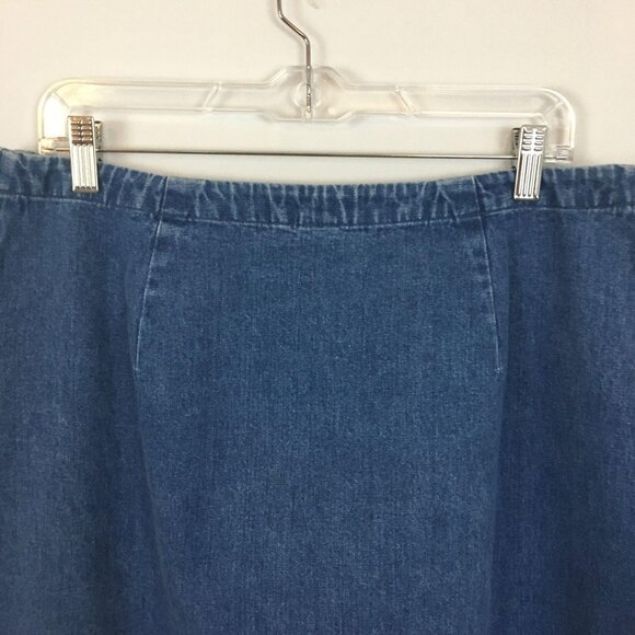 Vintage Eddie Bauer Heritage Denim Midi Skirt NWT 14P Classic Western Straight - Picture 8 of 10